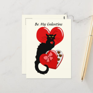 Le Chat Noir Heart Candy Valentine's Day Postkarte