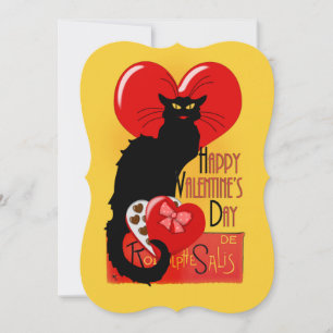 Le Chat Noir Herz Süßigkeiten Valentinstag Einladung