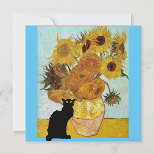 Le Chat Noir in Van Gogh's Sonnenblumen Einladung