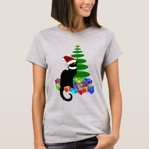 Le Chat Noir mit Weihnachtsbaum T-Shirt