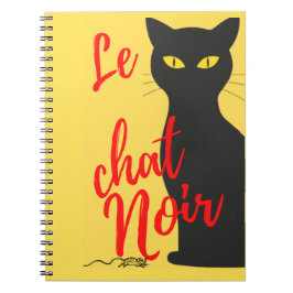 Le Chat Noir Modernes Rot und Gelb Notizblock