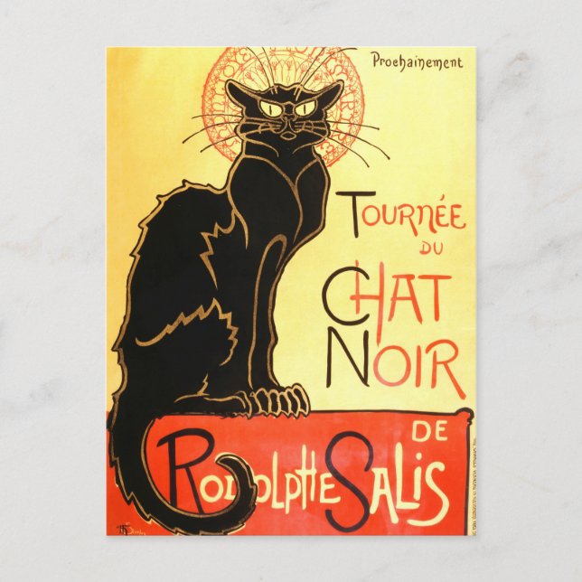 Le Chat noir, Original-Reklametafel Postkarte (Vorderseite)