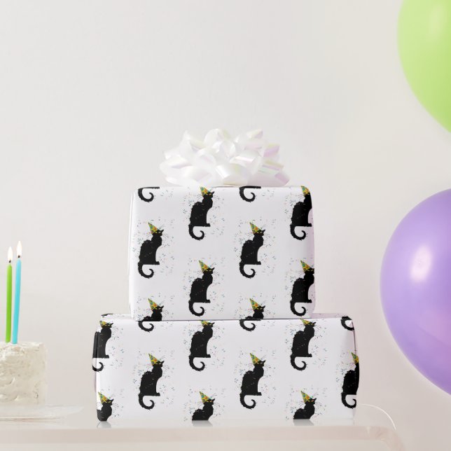 Le Chat Noir Party Hat Confetti Celebration Geschenkpapier (Partygeschenke)