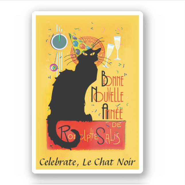 Le Chat Noir Silvesterparty Aufkleber (Vorderseite)