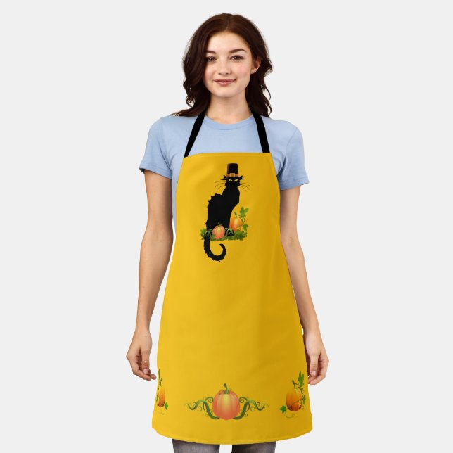 Le Chat Noir Thanksgiving and Pilgrim Turkey Schürze (Getragen)
