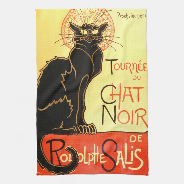 Le chat noir, ursprüngliche Anschlagtafel Küchentuch (Vertikal)