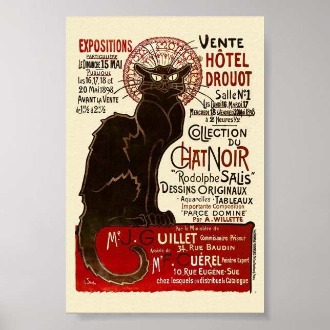 Le Chat Noir, Vente Hôtel Drouot Fine Art Poster (Vorne)