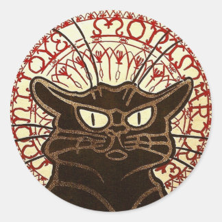 Le Chat Noir, Vente Hôtel Drouot Kunstkunst Runder Aufkleber