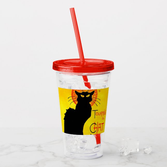 Le Chat Noir Vintag Acryltrinkbecher (Vorderseite Ice)