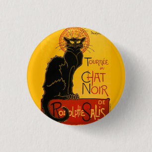 Le Chat Noir Vintag Black Cat Art Nouveau Retro Button