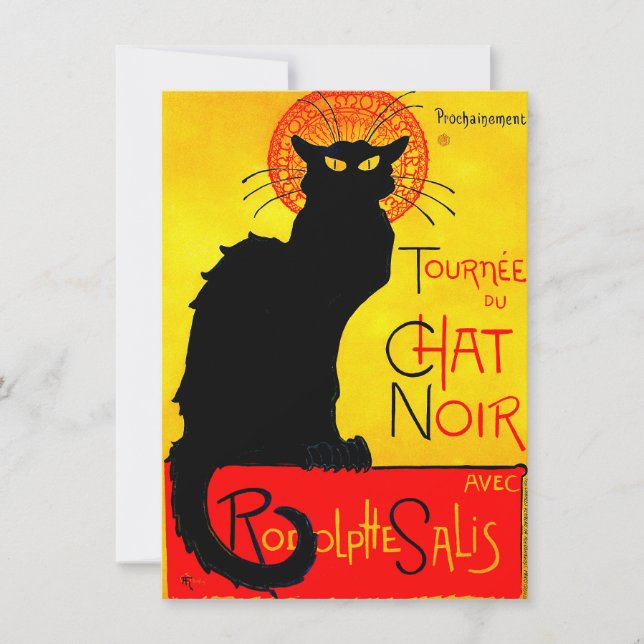 Le Chat Noir Vintag Einladung (Vorderseite)