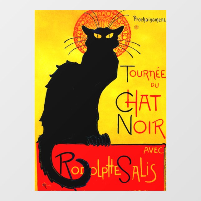 Le Chat Noir Vintag Fensteraufkleber (Blatt)
