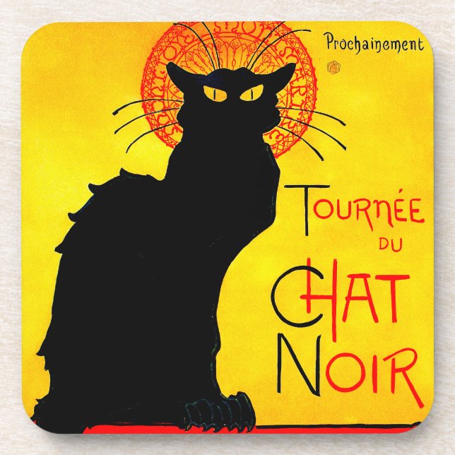 Le Chat Noir Vintag Getränkeuntersetzer (Vorderseite)