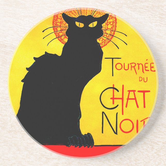 Le Chat Noir Vintag Getränkeuntersetzer (Vorne)