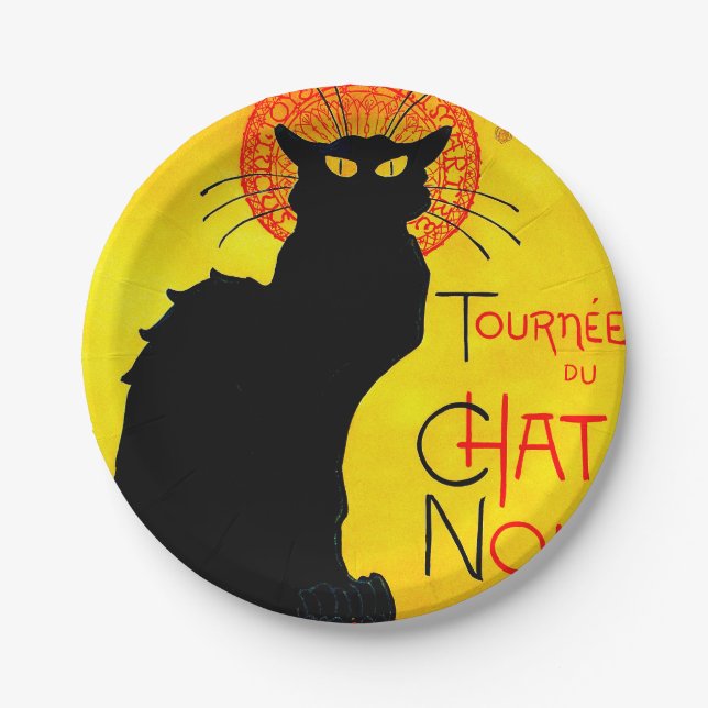 Le Chat Noir Vintag Pappteller (Vorderseite)