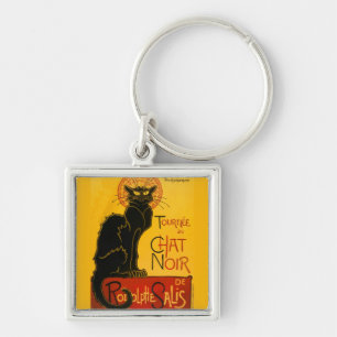 Le Chat Noir Vintage Schwarzkatze Jugendstil Schlüsselanhänger