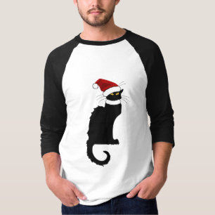 Le Chat Noir Weihnachtsmannmütze Weihnachten T-Shirt