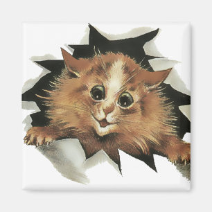 Le chat vintage de glaçon vous observe aimant de