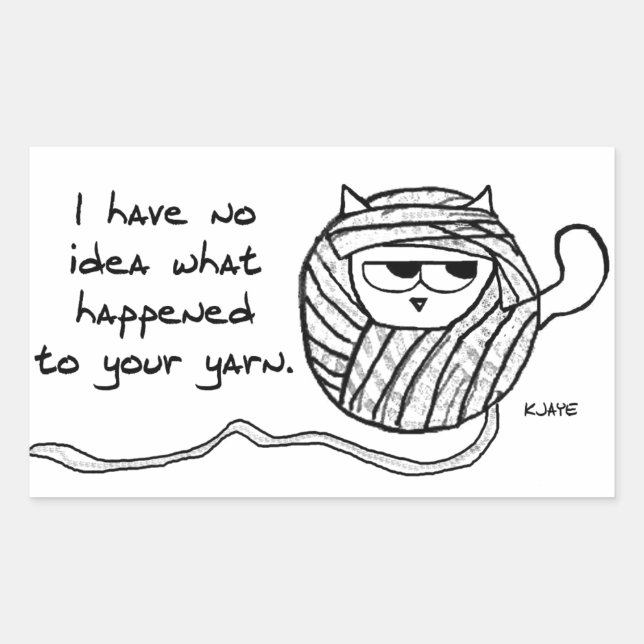 Le chat vole votre fil - Stickers chats amusants (Devant)