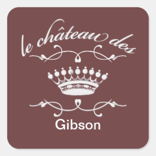 le chateau des YORES NAME Quadratischer Aufkleber