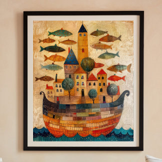 Le Château Flottant Sur Un Navire Poster D'Art Pop