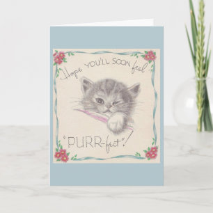 Le chaton vintage obtiennent la carte bonne