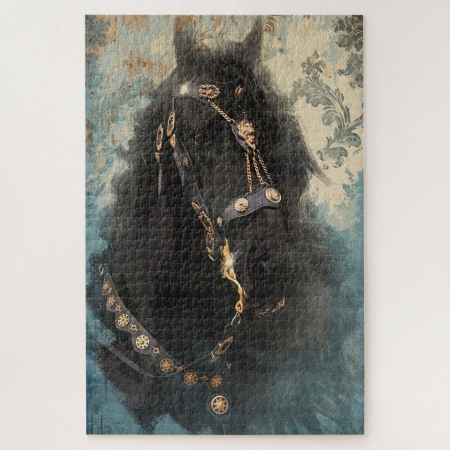 Le Cheval baroque friésien - Puzzle (Vertical)