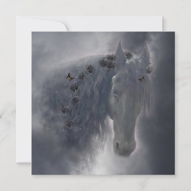 Le cheval friésien - Carte de voeux (Devant)