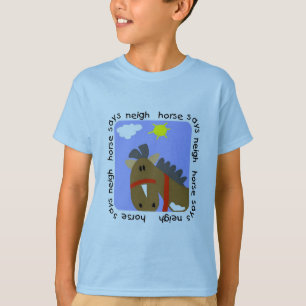 Le cheval indique des T-shirts et des cadeaux