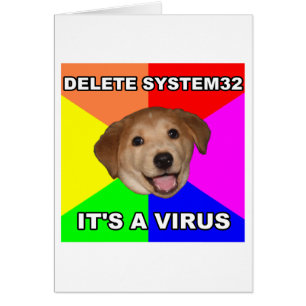 Le chien de conseil indique : Supprimez le virus