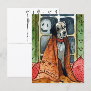 Le chien de la maison hanteuse, Carte postale Hall