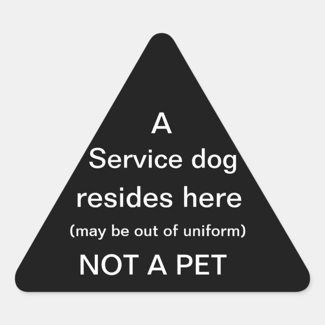 Le chien de service réside ici autocollant noir (Devant)