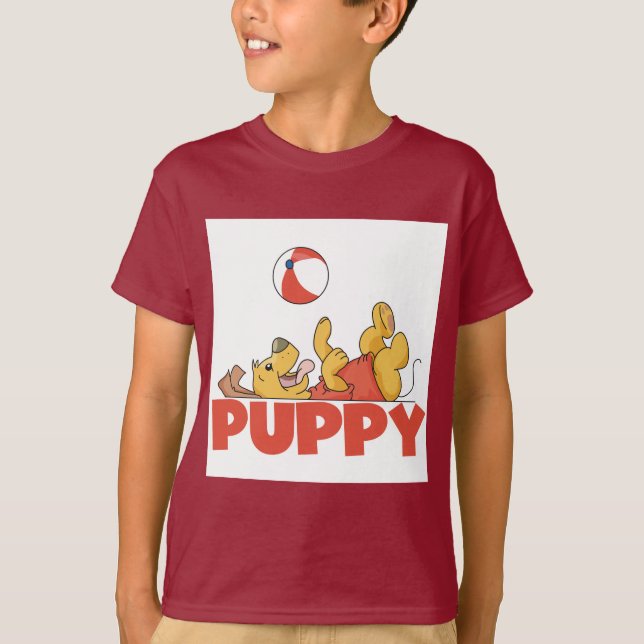 Le chiot joue des T-shirts et des cadeaux (Devant)