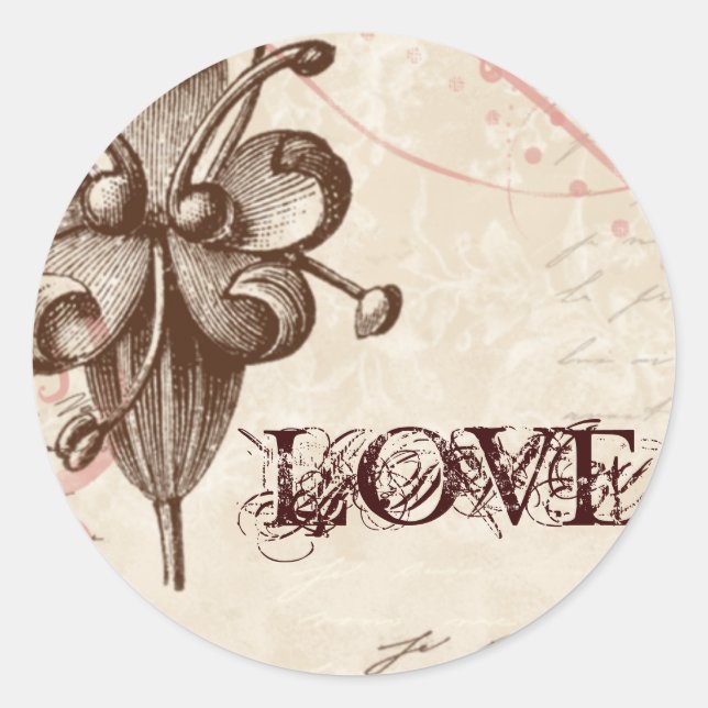 Le Chocolatier - Rose, Hochzeiten Siegel Runder Aufkleber (Vorderseite)