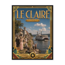 Le Claire Iowa Vintage Art Deco Goldenes Zeitalter