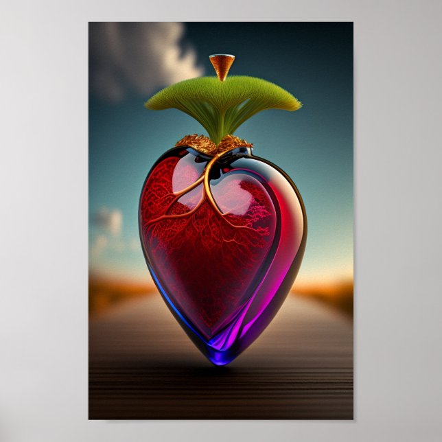 Le Coeur De Verre | Poster de l'Art numérique (Devant)