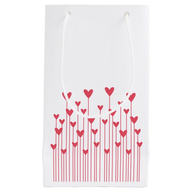 Le coeur fleurit le sac de cadeau - rouge (Devant)