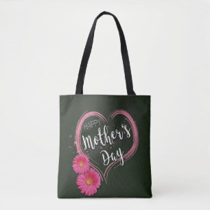 Le coeur rose fleurit le jour de mère - sac