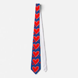 le coeur rouge bleu valentines jour homme cravate