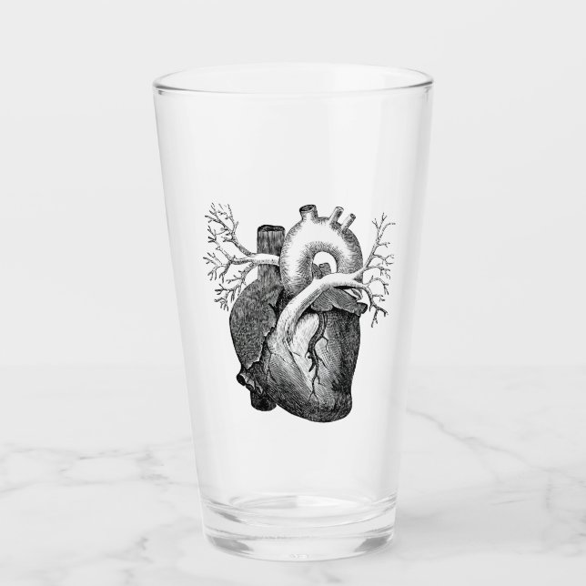 "Le Coeur" Verre Pint Éffrayant (Devant)