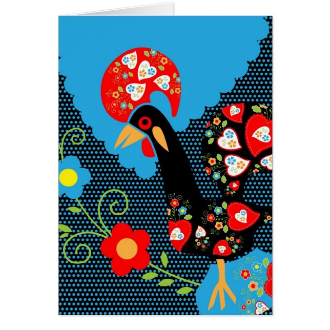Le Coq du Portugal légende la carte d'anniversaire (Devant)