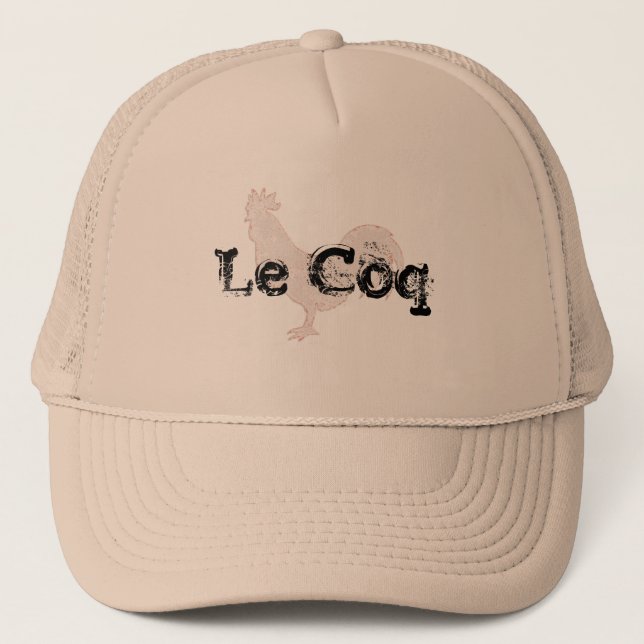 Le coq Hat Design mit lustigem Wortspiel Truckerkappe (Vorderseite)