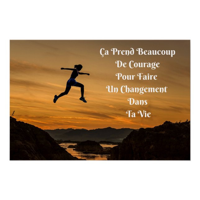 " Le Courage " Affiche Murale Citation Positive (Devant)