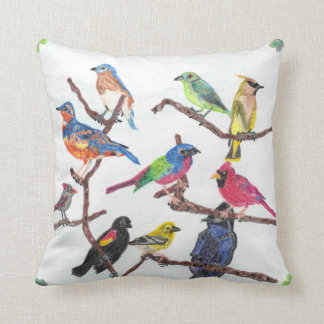 Le coussin coloré d'oiseaux chanteurs de