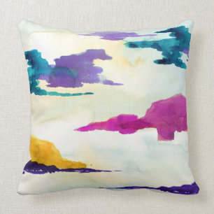 Le coussin d'aquarelle Abstrait écossais Loch