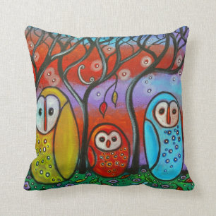 Le coussin de famille de hibou