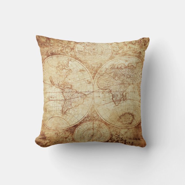 "Le Coussin de la carte de l'Ancien Monde" (Recto)