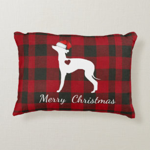 Le Coussin de Noël italien Greyhound Buffalo Chec