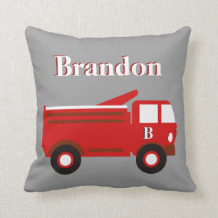 Le coussin du garçon mignon, Firetruck rouge sur