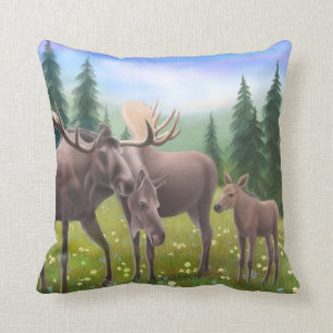 Le coussin du nord de famille d'orignaux